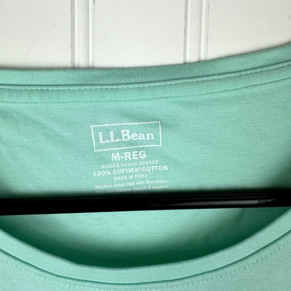L.L. Bean Women's Aqua 3/4‎ Sleeve top size Medium - Picture 2 of 3